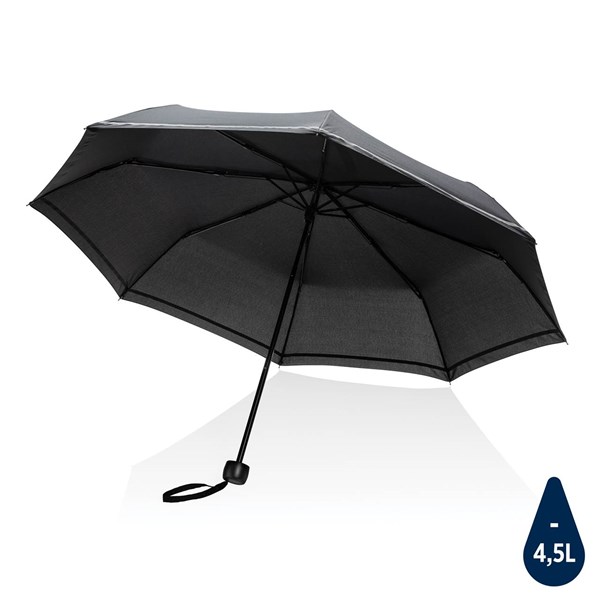 Obrázky: Černý rPET manuální deštník s reflexním proužkem