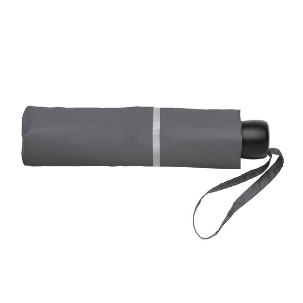 Obrázky: Šedý rPET manuální deštník s reflexním proužkem, Obrázek 3