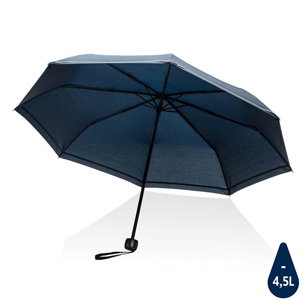 Obrázky: Nám. modrý rPET manuální deštník s reflexním proužkem