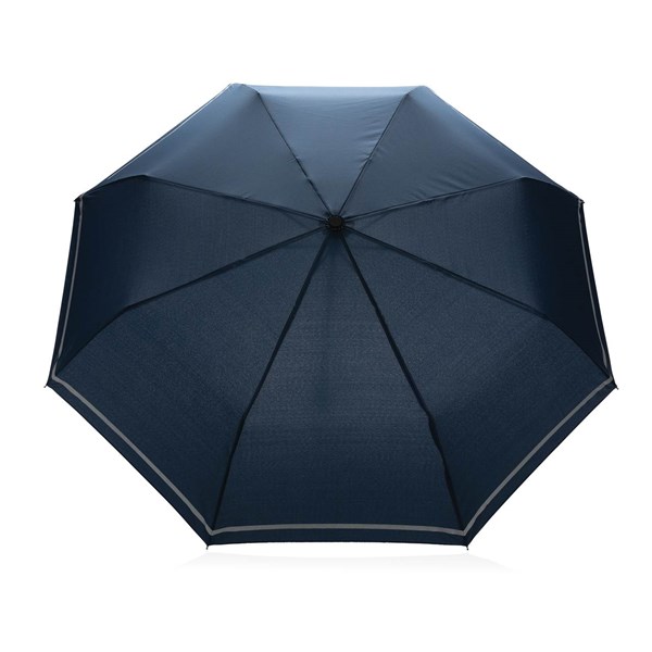 Obrázky: Nám. modrý rPET manuální deštník s reflexním proužkem, Obrázek 2