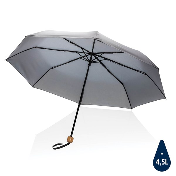 Obrázky: Šedý rPET deštník, manuální otevírání