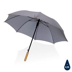 Obrázky: Antracitový rPET automatický deštník, madlo bambus