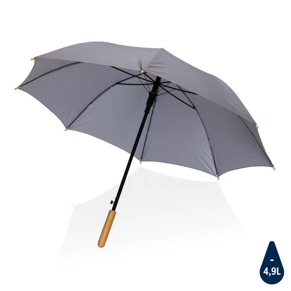 Obrázky: Antracitový rPET automatický deštník, madlo bambus, Obrázek 1