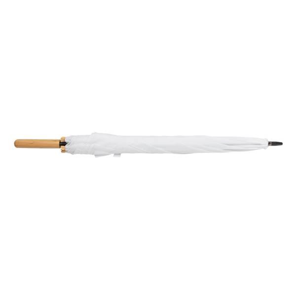 Obrázky: Bílý rPET automatický deštník, madlo bambus, Obrázek 3