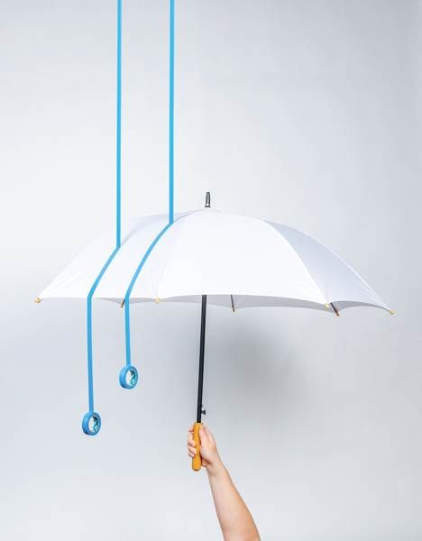 Obrázky: Bílý bambusový automatický deštník Impact, Obrázek 6