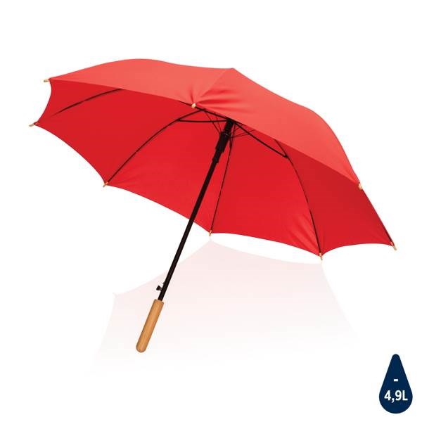 Obrázky: Červený bambusový automatický deštník Impact, Obrázek 1
