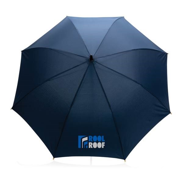 Obrázky: Nám. modrý rPET automatický deštník, madlo bambus, Obrázek 5