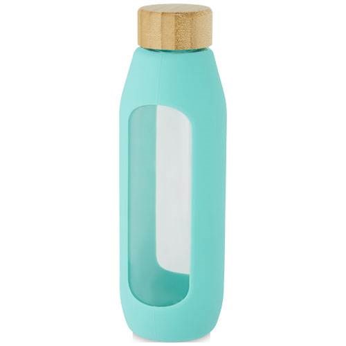 Obrázky: Skleněná láhev 600 ml se silikon. obalem, MINTOVÁ, Obrázek 3