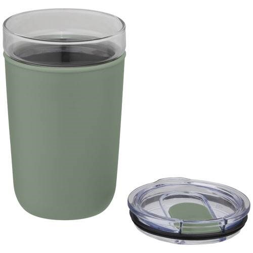 Obrázky: Skleněný hrnek 420 ml s plastovým obalem zelený, Obrázek 2