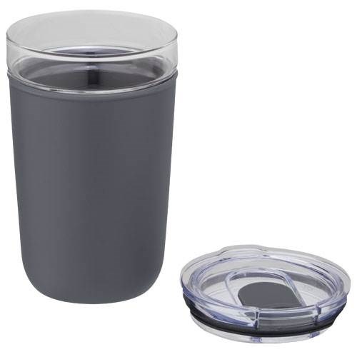 Obrázky: Skleněný hrnek 420 ml s plastovým obalem šedý, Obrázek 2