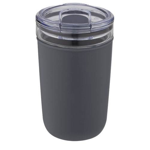 Obrázky: Skleněný hrnek 420 ml s plastovým obalem šedý, Obrázek 4