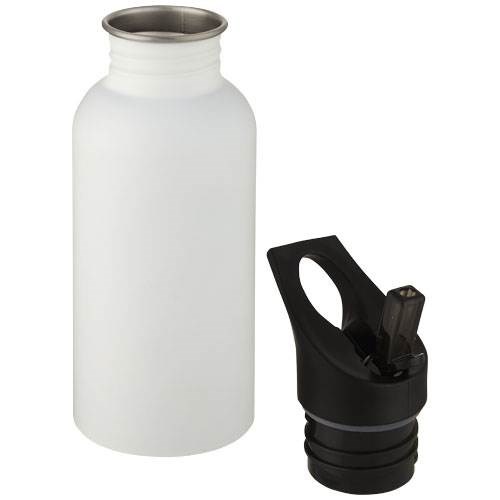 Obrázky: Matná sportovní láhev z nerez. oceli 500 ml bílá, Obrázek 2