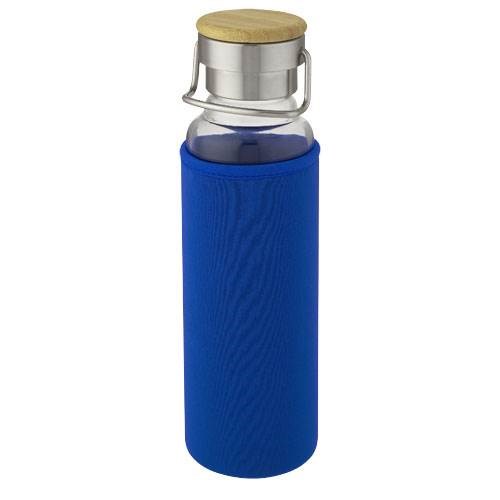 Obrázky: Skleněná láhev 660 ml s neopren. obalem, modrá, Obrázek 5