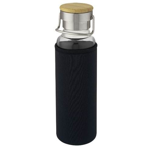 Obrázky: Skleněná láhev 660 ml s neopren. obalem, černá, Obrázek 6