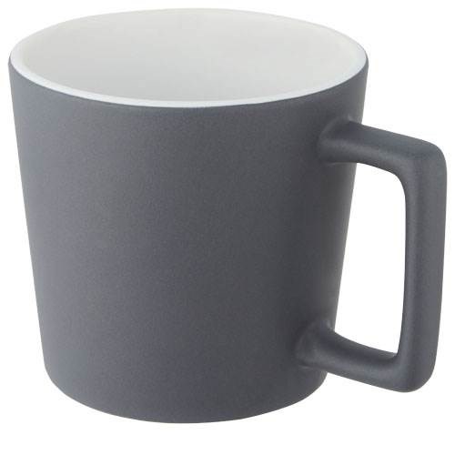 Obrázky: Keramický hrnek 370 ml, matný povrch, šedo/bílý, Obrázek 3
