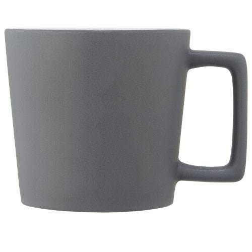 Obrázky: Keramický hrnek 370 ml, matný povrch, šedo/bílý, Obrázek 4