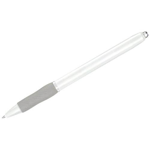 Obrázky: Bílé gelové kulič. pero s pryž. úchopem, ČN