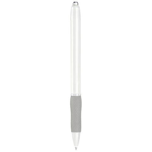Obrázky: Bílé gelové kulič. pero s pryž. úchopem, ČN, Obrázek 2