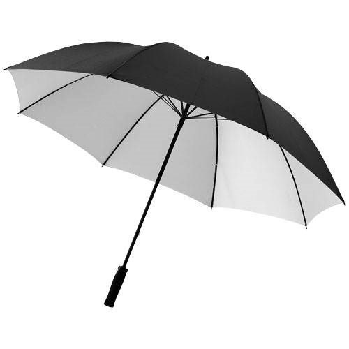 Obrázky: Velký golfový deštník odolný bouřce, stříbrno/černý