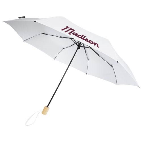 Obrázky: Skládací rPET větru odolný deštník, bílý, Obrázek 7