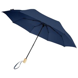 Obrázky: Skládací rPET větru odolný deštník, námoř. modrý