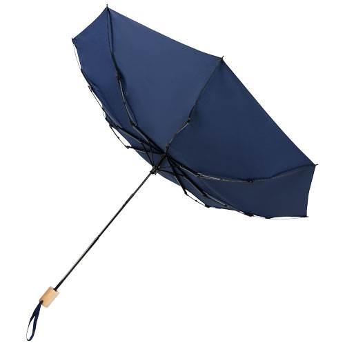 Obrázky: Skládací rPET větru odolný deštník, námoř. modrý, Obrázek 4