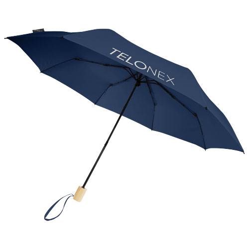 Obrázky: Skládací rPET větru odolný deštník, námoř. modrý, Obrázek 7