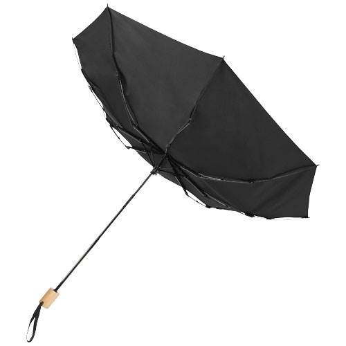 Obrázky: Skládací rPET větru odolný deštník, černý, Obrázek 4