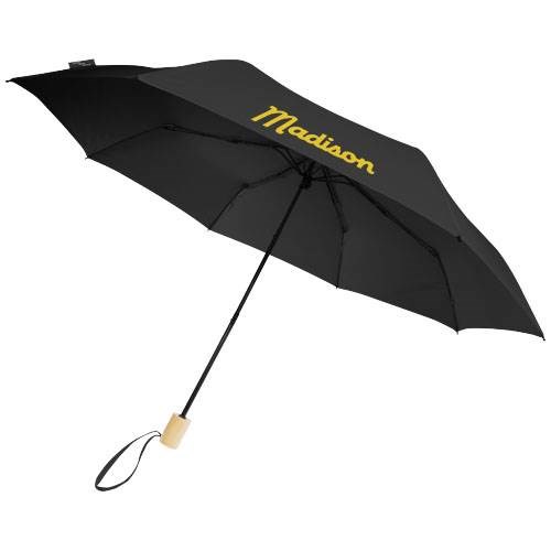 Obrázky: Skládací rPET větru odolný deštník, černý, Obrázek 7