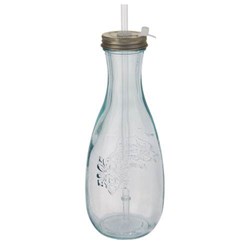 Obrázky: Láhev z recyklovaného skla s brčkem 600 ml