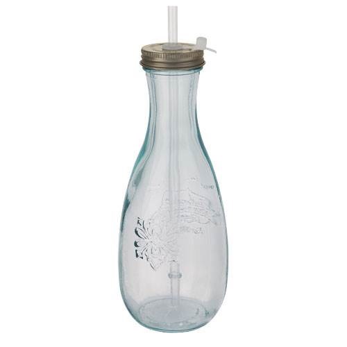 Obrázky: Láhev z recyklovaného skla s brčkem 600 ml, Obrázek 1