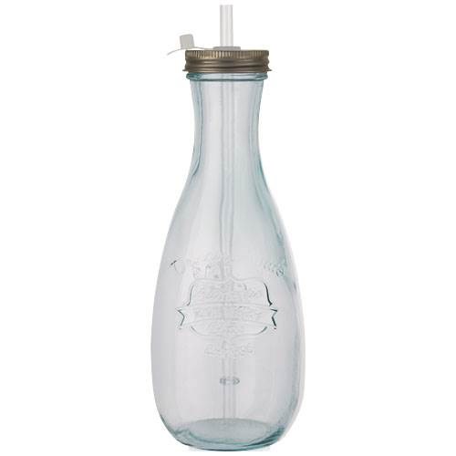 Obrázky: Láhev z recyklovaného skla s brčkem 600 ml, Obrázek 2
