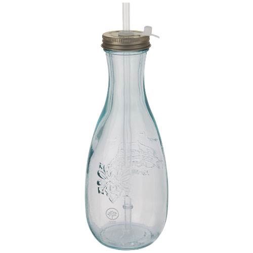 Obrázky: Láhev z recyklovaného skla s brčkem 600 ml, Obrázek 4