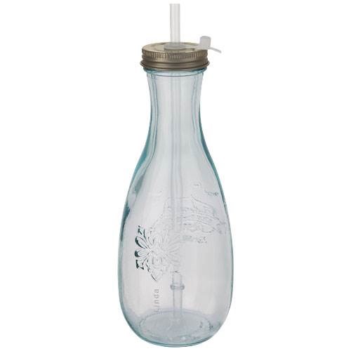Obrázky: Láhev z recyklovaného skla s brčkem 600 ml, Obrázek 5