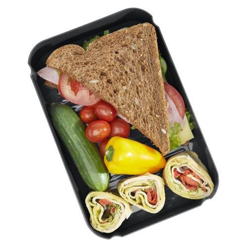 Obrázky: Šedá obědová krabička z recykl. plastu s gumičkou, Obrázek 2