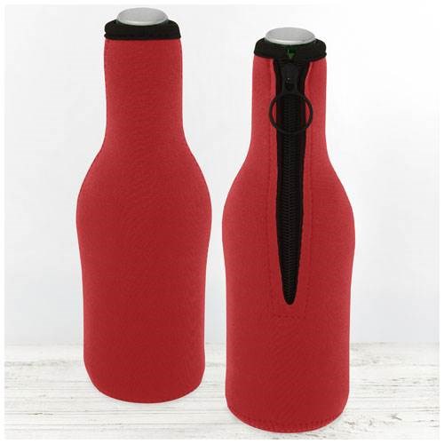 Obrázky: Červený obal na láhev z recykl. neoprenu se zipem, Obrázek 8