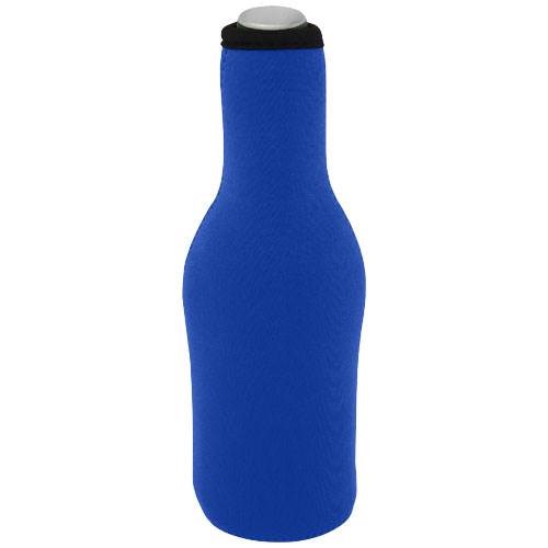 Obrázky: Modrý obal na láhev z recykl. neoprenu se zipem, Obrázek 5