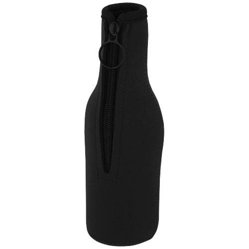 Obrázky: Černý obal na láhev z recykl. neoprenu se zipem, Obrázek 3