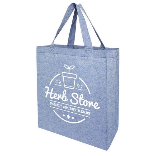 Obrázky: Modrá nákupní taška z recykl. materiálu 150 g/m², Obrázek 4