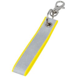 Obrázky: Reflexní přívěsek na klíče s karabinou žlutý lem