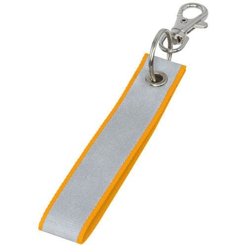Obrázky: Reflexní přívěsek na klíče s karabinou oranžový lem