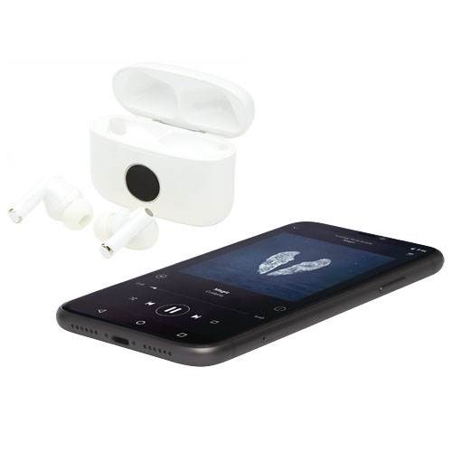 Obrázky: Bílá bezdrátová stereo ANC sluchátka v krabičce, Obrázek 5