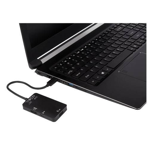 Obrázky: Černý adaptér USB C  s výstupy (USB-A/USB-C /HDMI), Obrázek 4