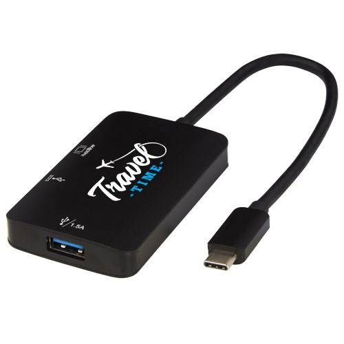 Obrázky: Černý adaptér USB C  s výstupy (USB-A/USB-C /HDMI), Obrázek 7