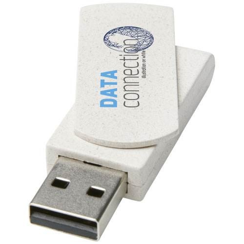 Obrázky: Béžový otočný USB flash disk z pšeničné slámy 16GB, Obrázek 4