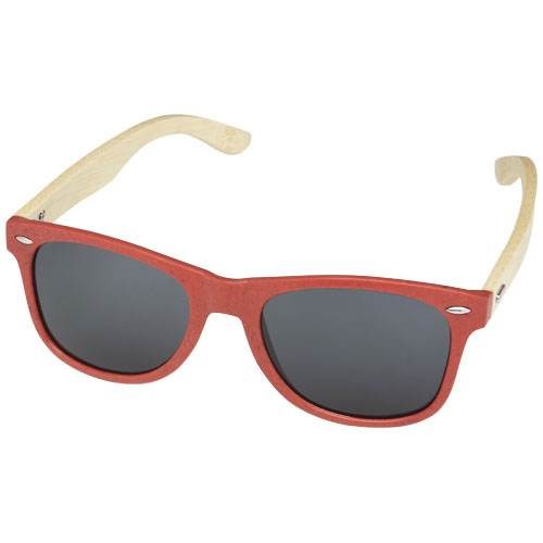 Obrázky: Bambusové sluneční brýle s červenou obrubou