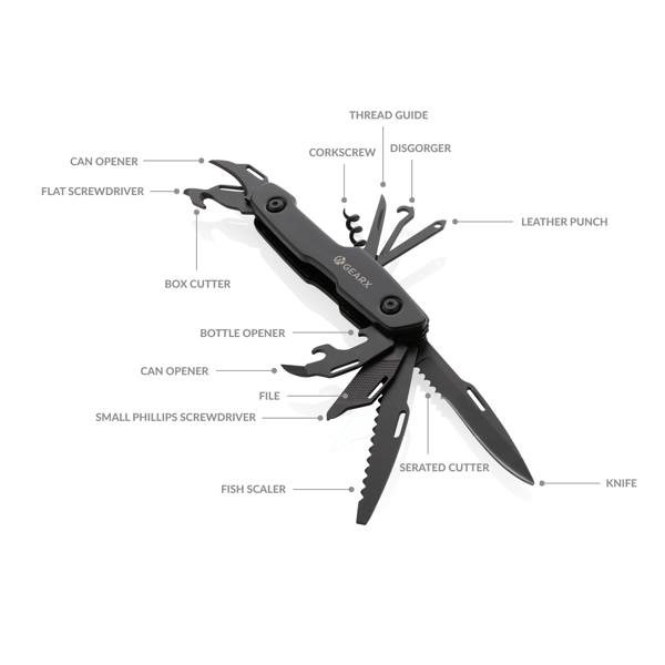 Obrázky: Multifunkční nůž Gear X, černý, Obrázek 2