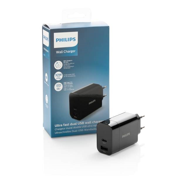 Obrázky: Ultra rychlý PD nabíjecí adaptér Philips, černý, Obrázek 6