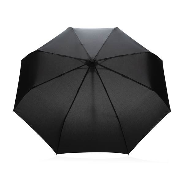 Obrázky: Černý deštník rPET, zcela automatický, bambus. rukojeť, Obrázek 2