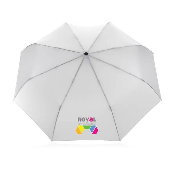 Obrázky: Bílý deštník rPET, zcela automatický, bambus. rukojeť, Obrázek 8